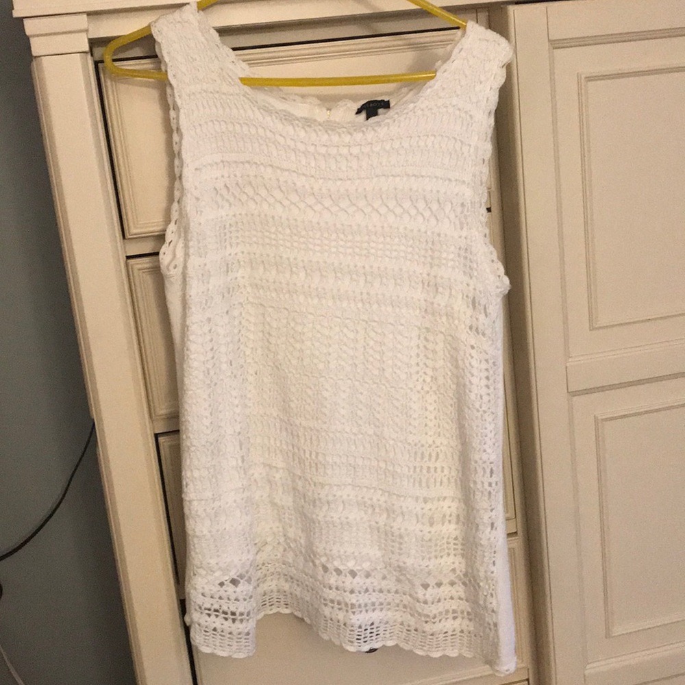 Talbots white laced top